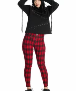 Banned Damien Trousers -Spooky Threads 1625827664SS68003BLK 20TR31099RED 0369 300x