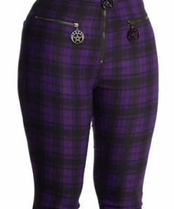 Banned Damien Trousers -Spooky Threads 1625830141TP10365BLK 20TR31099PUR 0192 300x