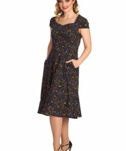 Banned All Hallows Cat Fit & Flare Dress -Spooky Threads 1642524906DR167611491 300x