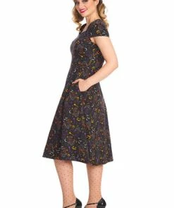 Banned All Hallows Cat Fit & Flare Dress -Spooky Threads 1642524906DR167611494 300x