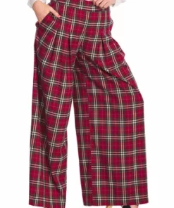 Banned Winter Check Swing Trouser -Spooky Threads 1642529795TR31135RED0106 300x