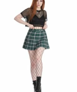 Banned Chicks With Kiks Skirt 28 Banned Chicks With Kiks Skirt -Spooky Threads 1658745462SK25404GREEN 2 300x