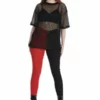 Banned Bailey Half & Half Trousers -Spooky Threads 1659026467TR31155BLK 20RED 2 300x