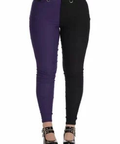 Banned Bailey Half & Half Trousers 17 Banned Bailey Half & Half Trousers -Spooky Threads 1659026480TR31155BLK 20PURPLE 1 300x