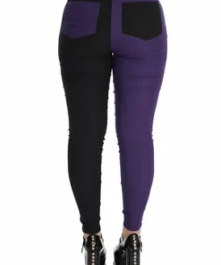 Banned Bailey Half & Half Trousers 19 Banned Bailey Half & Half Trousers -Spooky Threads 1659026480TR31155BLK 20PURPLE 5 300x