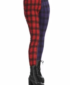 Banned Tartan Baily Trousers -Spooky Threads 1659026637TR31156 20RED 20PURPLE 20CHECK 4 300x