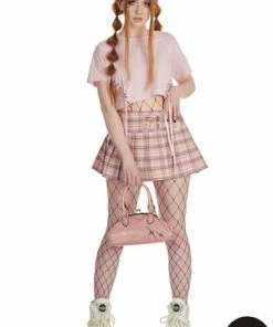 Banned Darkdoll Mini Skirt -Spooky Threads 16605606411659542825TP10498PINK 2 300x