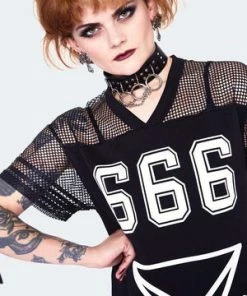 Jawbreaker 666 Team Support Jersey Dress 11 Jawbreaker 666 Team Support Jersey Dress -Spooky Threads 666 team support jersey curve dress dra 9571 pl 01.1429 300x
