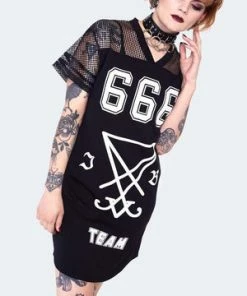 Jawbreaker 666 Team Support Jersey Dress 9 Jawbreaker 666 Team Support Jersey Dress -Spooky Threads 666 team support jersey curve dress dra 9571 pl 02.1429 300x