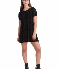 Banned Circle Flock Shift Dress