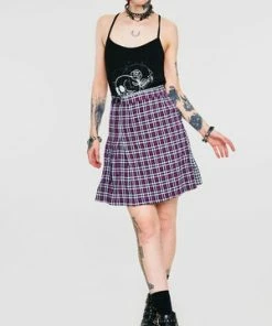 Jawbreaker Contrast Check Buckled Mini-Kilt -Spooky Threads Contrast Check Buckled Mini Kilt Jawbreaker 3 300x