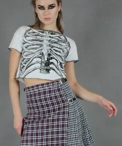 Jawbreaker Contrast Check Buckled Mini-Kilt -Spooky Threads Contrast Check Buckled Mini Kilt Jawbreaker 5 300x