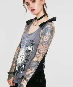 Jawbreaker Deathclock Top - Grey Or Black 15 Jawbreaker Deathclock Top - Grey Or Black -Spooky Threads Deathclock Top Grey or Black Jawbreaker 3 300x