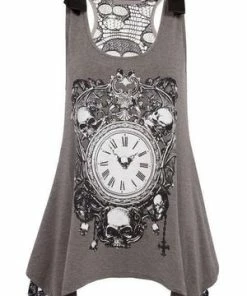 Jawbreaker Deathclock Top - Grey Or Black 18 Jawbreaker Deathclock Top - Grey Or Black -Spooky Threads Deathclock Top Grey or Black Jawbreaker 6 300x