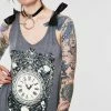 Jawbreaker Deathclock Top - Grey Or Black -Spooky Threads Deathclock Top Grey or Black Jawbreaker 300x
