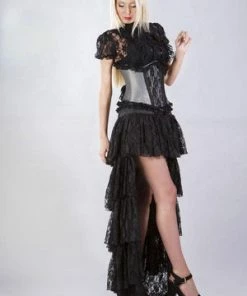 Burleska Elizium Steel Boned Underbust Corset In Taffeta -Spooky Threads Elizium Steel Boned Underbust Corset In Taffeta Burleska 13 300x