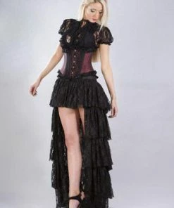 Burleska Elizium Steel Boned Underbust Corset In Taffeta -Spooky Threads Elizium Steel Boned Underbust Corset In Taffeta Burleska 2 300x