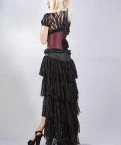 Burleska Elizium Steel Boned Underbust Corset In Taffeta -Spooky Threads Elizium Steel Boned Underbust Corset In Taffeta Burleska 3 300x