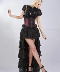 Burleska Elizium Steel Boned Underbust Corset In Taffeta -Spooky Threads Elizium Steel Boned Underbust Corset In Taffeta Burleska 4 300x