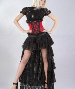 Burleska Elizium Steel Boned Underbust Corset In Taffeta -Spooky Threads Elizium Steel Boned Underbust Corset In Taffeta Burleska 8 300x