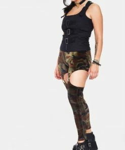 Jawbreaker Fight Me Velvet Harness Leggings -Spooky Threads Fight Me Velvet Harness Leggings Jawbreaker 3 300x