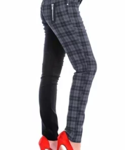 Banned Half Black Half Check Skinny Jeans