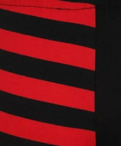 Banned Half Black Half Stripes Leggings -Spooky Threads Half Black Half Stripes Leggings Banned 19 300x