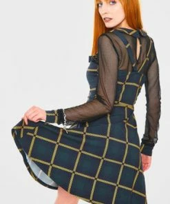 Jawbreaker Head In The Clouds Plaid Overall Dress 8 Jawbreaker Head In The Clouds Plaid Overall Dress -Spooky Threads Head In The Clouds Plaid Overall Dress Jawbreaker 2 300x