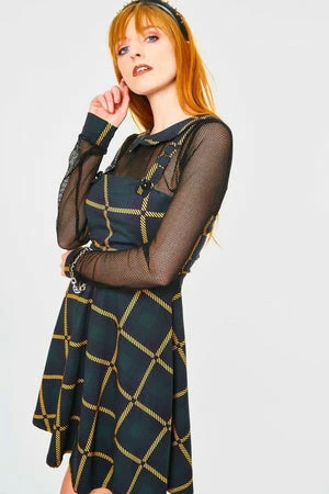 Jawbreaker Head In The Clouds Plaid Overall Dress 3 Jawbreaker Head In The Clouds Plaid Overall Dress