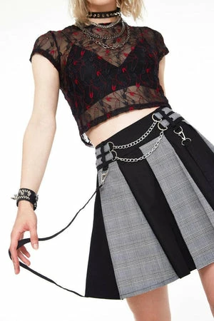 Jawbreaker Houndstooth Check Half & Half Bondage Skirt 7 Jawbreaker Houndstooth Check Half & Half Bondage Skirt - Image 5