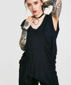 Jawbreaker Jersey Pleat Front Top