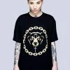 Long Clothing Mishka 2.0 Death Adder Chain T-Shirt - Gold Or Turquoise 2 Long Clothing Mishka 2.0 Death Adder Chain T-Shirt - Gold Or Turquoise -Spooky Threads Mishka 2 0 Death Adder Chain T Shirt Gold or Turquoise Long Clothing 300x