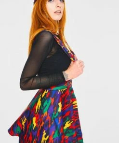 Jawbreaker Now You See Me Camo Skirt -Spooky Threads Now You See Me Camo Skirt Jawbreaker 3 300x