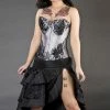 Burleska Paris Overbust Steel Boned Lacing Corset In Taffeta -Spooky Threads Paris Overbust Steel Boned Lacing Corset In Taffeta Burleska 300x