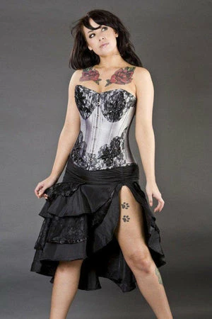 Burleska Paris Overbust Steel Boned Lacing Corset In Taffeta 3 Burleska Paris Overbust Steel Boned Lacing Corset In Taffeta