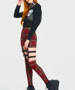 Jawbreaker Passionate By Nature Plaid Harness Leggings -Spooky Threads Passionate By Nature Plaid Harness Leggings Jawbreaker 3 300x
