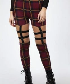 Jawbreaker Passionate By Nature Plaid Harness Leggings -Spooky Threads Passionate By Nature Plaid Harness Leggings Jawbreaker 6 300x