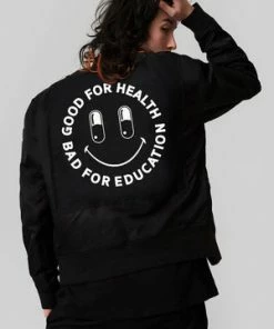 Long Clothing Rave Smiley MA1 Patch Jacket - Unisex