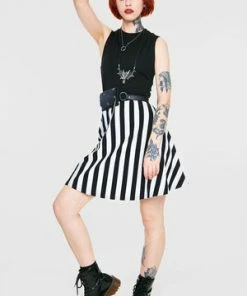 Jawbreaker Recently Deceased Striped Dress -Spooky Threads Recently Deceased Striped Dress Jawbreaker 3 300x