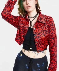 Jawbreaker Red Leopard Print Jacket