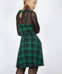 Jawbreaker Round In Circles Plaid Overall Dress -Spooky Threads Round In Circles Plaid Overall Dress Jawbreaker 4 300x