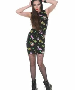 Jawbreaker Skull Fast Food Bodycon Dress -Spooky Threads Skull Fast Food Bodycon Dress Jawbreaker 5 300x