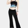 Jawbreaker Too Hot To Handle Flame Flared Trousers -Spooky Threads Too Hot To Handle Flame Flared Trousers Jawbreaker 300x