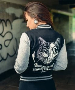Toxico Cat Skull College Jacket