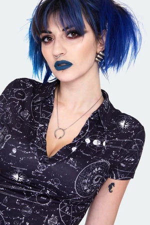 Jawbreaker Alchemy Cat Print Mini Polo Dress 7 Jawbreaker Alchemy Cat Print Mini Polo Dress - Image 5