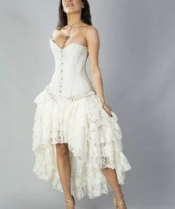 Burleska Amelia Long Burlesque Skirt In Lace -Spooky Threads amelia long burlesque skirt in lace burleska 3 300x