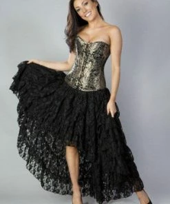 Burleska Amelia Long Burlesque Skirt In Lace