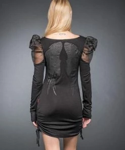 Queen Of Darkness Angel Wing Print Dress