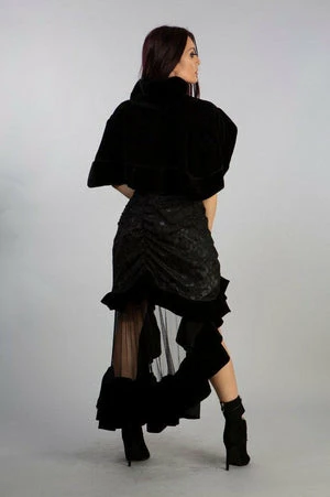 Burleska Annabelle Skirt In Black Velvet Flock 7 Burleska Annabelle Skirt In Black Velvet Flock - Image 5