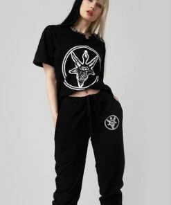 Long Clothing Baphomet Joggers - Unisex -Spooky Threads baphomet joggers unisex long clothing 4 300x